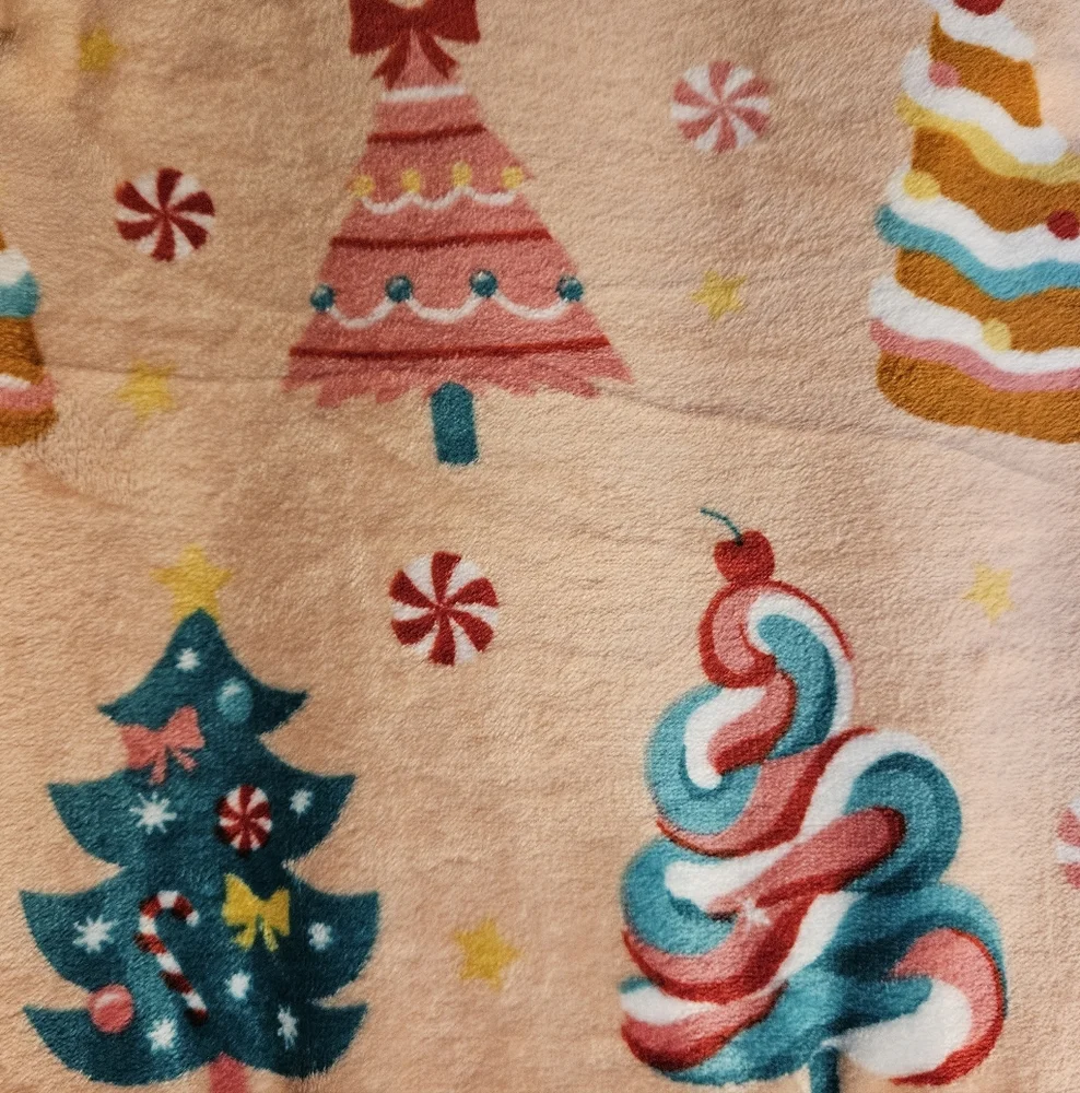 Candy Christmas Trees Throw Blanket NWT